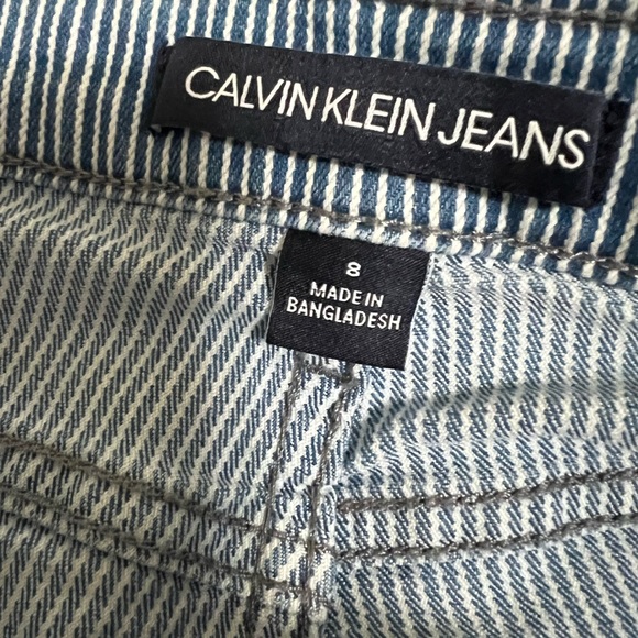 Calvin Klein Striped Jean Shorts - Picture 5 of 6